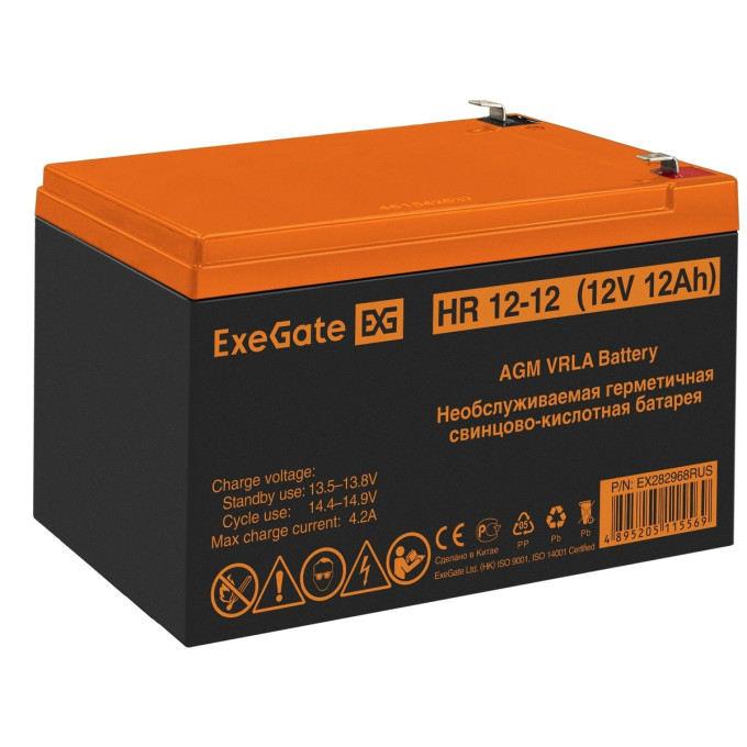 EXEGATE GP12120 (EX282968RUS) — AGM-аккумулятор 12 В, 12 А·ч