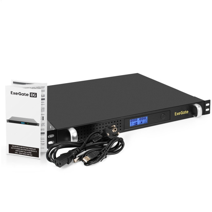 ИБП EXEGATE 1U ServerRM UNL-1000.LCD.AVR.6C13.RJ.USB.1U EX298486RUS EX297834RUS