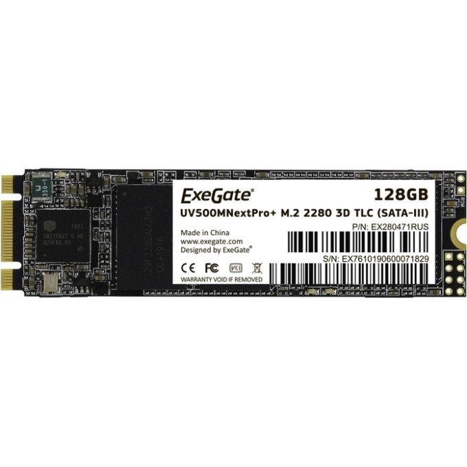 SSD накопитель EXEGATE NEXTPRO+ UV500TS128 M.2 2280 EX280471RUS