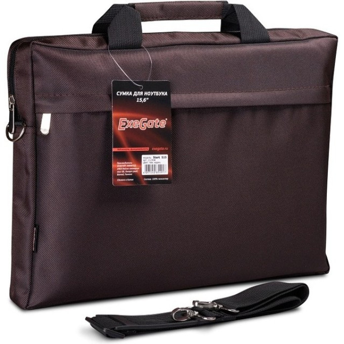 Сумка EXEGATE START S15 CHARCOAL, темно-коричневая, полиэстер, для ноутбуков до 15,6" EX212308RUS