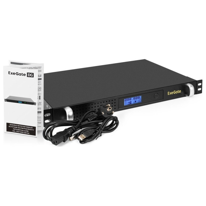 ИБП EXEGATE 1U ServerRM UNL-650.LCD.AVR.4C13.RJ.USB.1U EX297833RUS