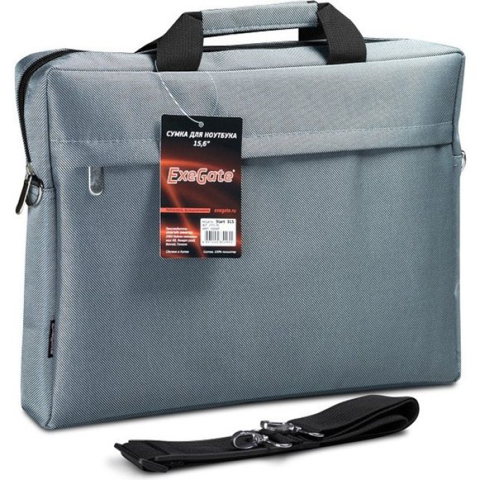 Сумка EXEGATE START S15 GREY, серая, полиэстер, для ноутбуков до 15,6" EX205136RUS